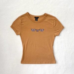 Rue21 Butterfly Embroidery Shortsleeve Top